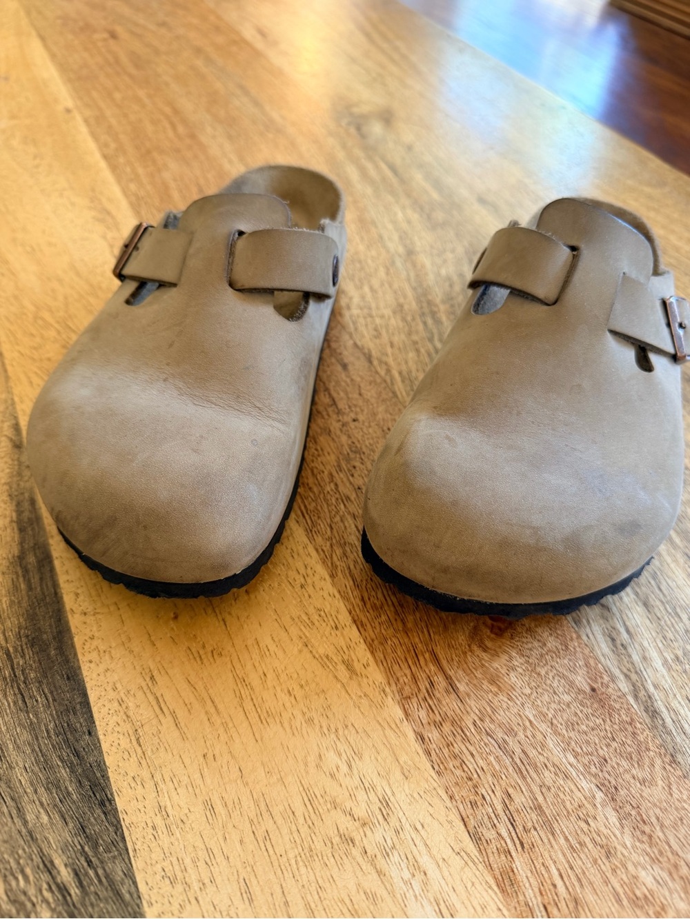 Birkenstock Taupe Suede Boston Clogs - Women's - Picture 5 of 5